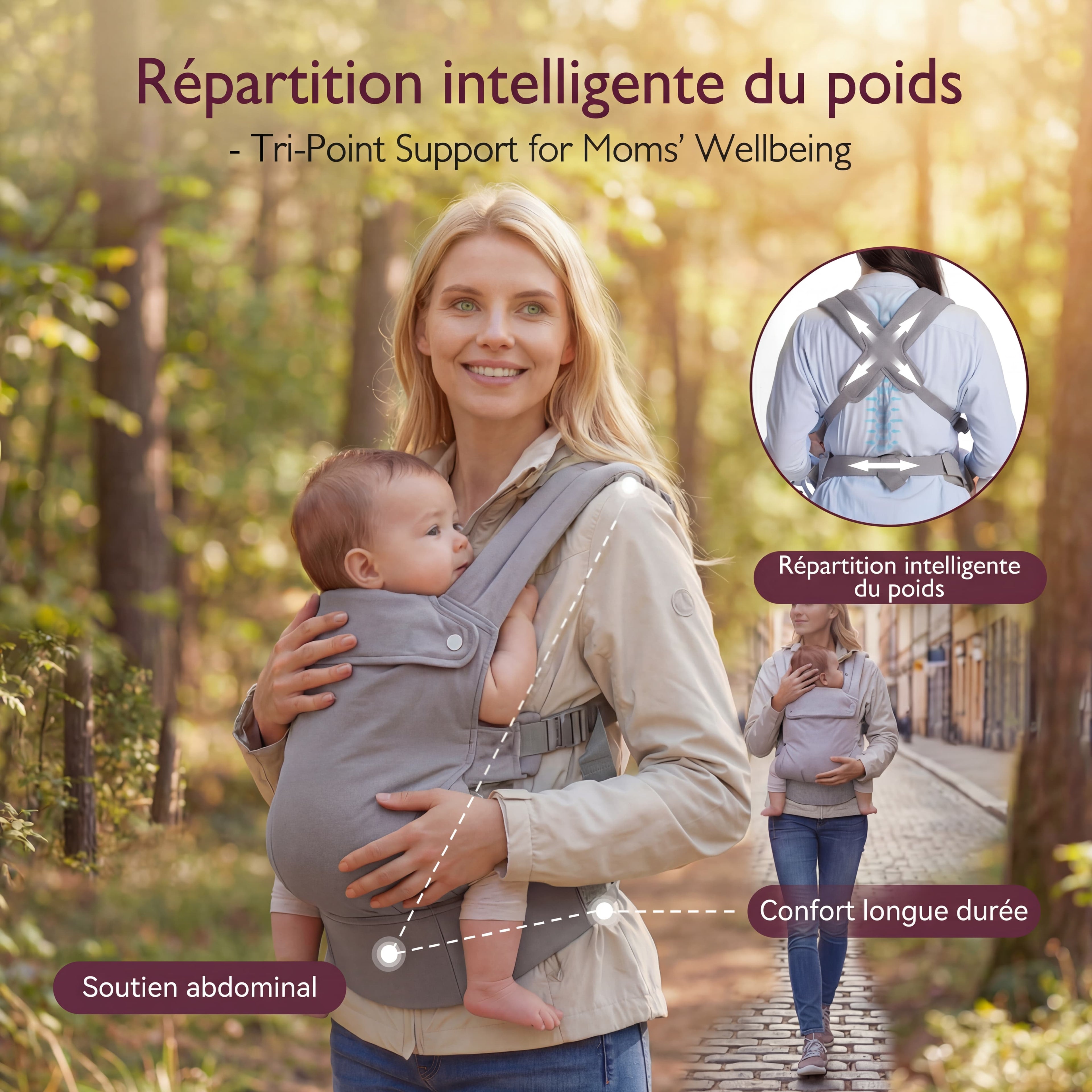 PorteBébé CURE™ – ErgoSupport Pro